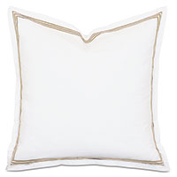 Tessa Satin Stitch Euro Sham in White/Bisque