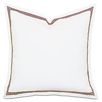 Tessa Satin Stitch Euro Sham in White/Brown