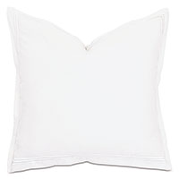 Tessa Satin Stitch Euro Sham in White/White