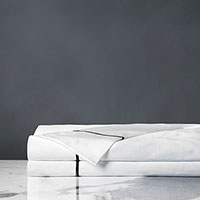 Linea Velvet Ribbon Flat Sheet in Black