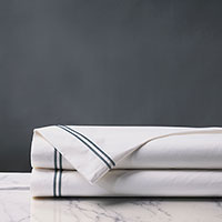 Enzo Satin Stitch Flat Sheet in Slate