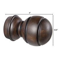 Legna Walnut Sphere Finial Pair