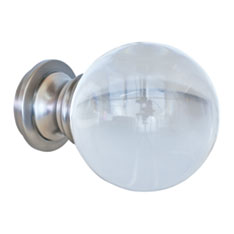 ACERO BRUSHED NICKEL LUCITE BALL FINIAL PAIR