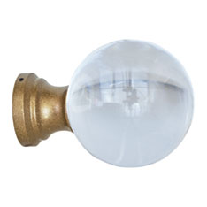 ACERO BRASS LUCITE BALL FINIAL PAIR