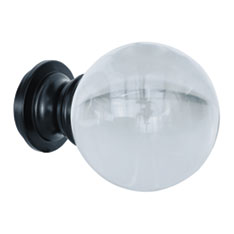 ACERO MATTE BLACK LUCITE BALL FINIAL PAIR