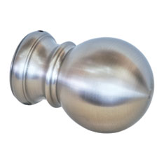 ACERO BRUSHED NICKEL METAL BALL FINIAL PAIR