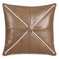 Halprin Faux Leather Decorative Pillow