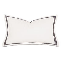 Tessa Satin Stitch King Sham in Ivory/Black