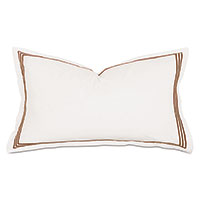 Tessa Satin Stitch King Sham in Ivory/Brown