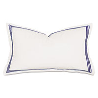 Tessa Satin Stitch King Sham in Ivory/Navy