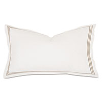 Tessa Satin Stitch King Sham in Ivory/Sable