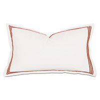 Tessa Satin Stitch King Sham in Ivory/Scarlet