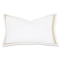 Tessa Satin Stitch King Sham in White/Bisque