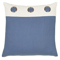 Maritime Grommet Accent Pillow In Blue