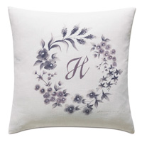 Naomi Hand-Painted Monogram Decorative Pillow