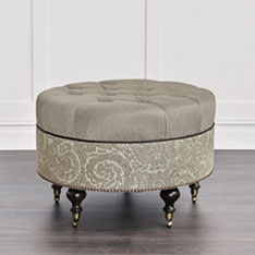 HIGHLAND BUTTON-TUFTED OTTOMAN