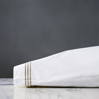 Tessa Satin Stitch Pillowcase in White/Sable