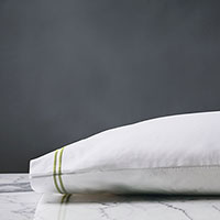 Enzo Satin Stitch Pillowcase in Lime