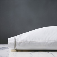 Enzo Satin Stitch Pillowcase in Silver