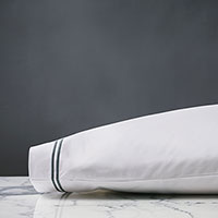 Enzo Satin Stitch Pillowcase in Slate