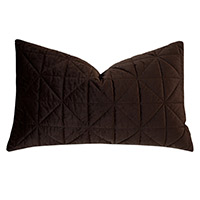 Nova Quilted Velvet Queen Sham in Cocoa