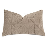 Nova Quilted Velvet Queen Sham in Fawn