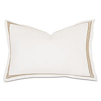 Tessa Satin Stitch Queen Sham in Ivory/Antique