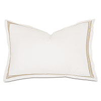 Tessa Satin Stitch Queen Sham in Ivory/Bisque