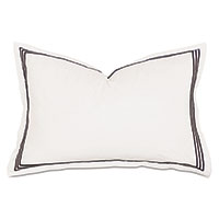 Tessa Satin Stitch Queen Sham in Ivory/Black