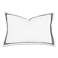 Tessa Satin Stitch Queen Sham in White/Black