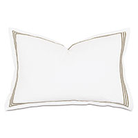 Tessa Satin Stitch Queen Sham in White/Sable