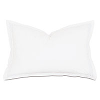 Tessa Satin Stitch Queen Sham in White/White