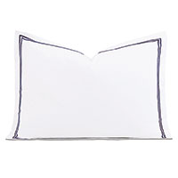 Enzo Satin Stitch Queen Sham in Navy