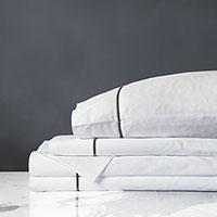 Linea Velvet Ribbon Sheet Set in Dove