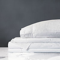 Linea Velvet Ribbon Sheet Set in White