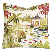 Imperial Chinoiserie Decorative Pillow in Summer