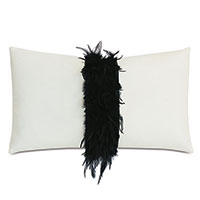 RAVEN FEATHERY BORDER DECORATIVE PILLOW