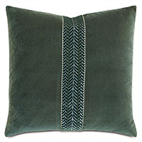 Uma Chevron Border Decorative Pillow In Pine