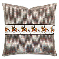 STALLION EMBROIDERED DECORATIVE PILLOW