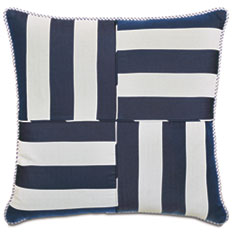 RIPTIDE GEOMETRIC DECORATIVE PILLOW IN INDIGO