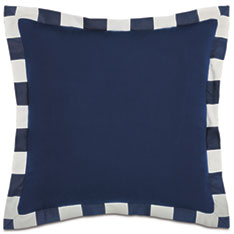 WICKING FLANGE DECORATIVE PILLOW IN INDIGO