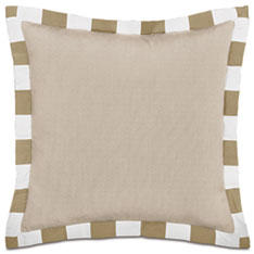 WICKING FLANGE DECORATIVE PILLOW IN OYSTER