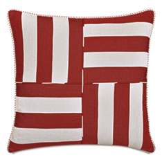 RIPTIDE GEOMETRIC DECORATIVE PILLOW IN RED