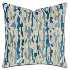 NERETVA GEOMETRIC DECORATIVE PILLOW IN OCEAN