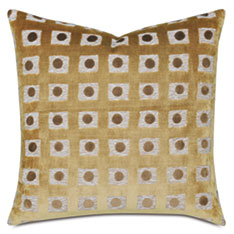 SALVATORE DOMINO DECORATIVE PILLOW IN GOLD