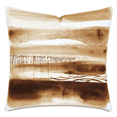 PALETTE HAND PAINTED DECORATIVE PILLOW IN RUST