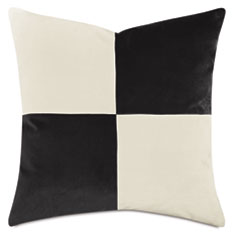 UMA COLORBLOCK DECORATIVE PILLOW IN BONE BLACK