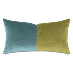 UMA COLORBLOCK DECORATIVE PILLOW IN DARK CYAN