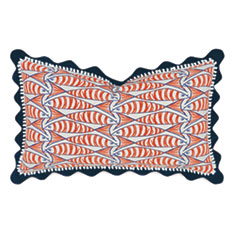 BOQUERONES SCALLOPED DECORATIVE PILLOW IN PAPAYA
