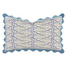 BOQUERONES SCALLOPED DECORATIVE PILLOW IN STORM
